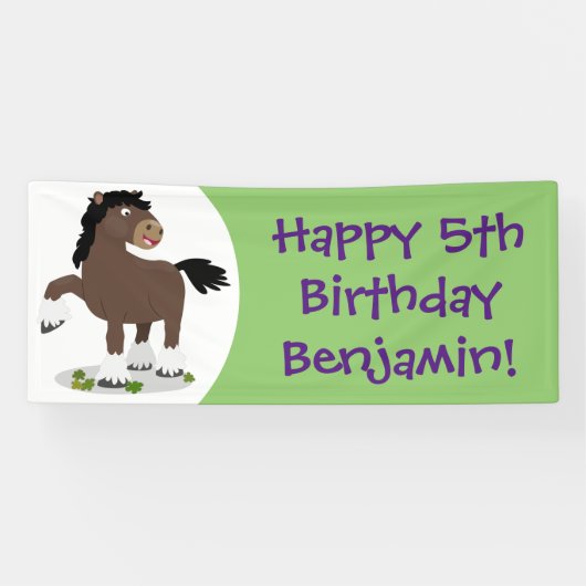 Niedliche Darstellung des Cartoon von Clydesdale Banner (Horizontal)