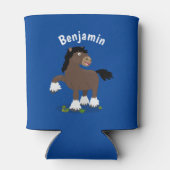 Niedliche Darstellung des Cartoon von Clydesdale Dosenkühler (Rückseite)