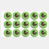 Niedliche Darstellung des Cartoon von Clydesdale Etiketten (Blatt)