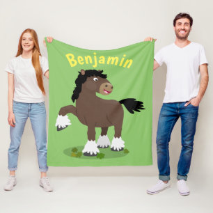 Niedliche Darstellung des Cartoon von Clydesdale Fleecedecke