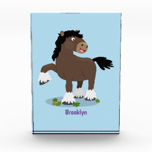 Niedliche Darstellung des Cartoon von Clydesdale Fotoblock
