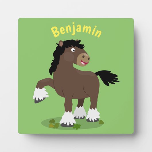 Niedliche Darstellung des Cartoon von Clydesdale Fotoplatte (Vorderseite)