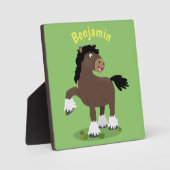 Niedliche Darstellung des Cartoon von Clydesdale Fotoplatte (Vorderseite)