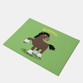 Niedliche Darstellung des Cartoon von Clydesdale Fußmatte (Schrägansicht)