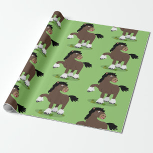 Niedliche Darstellung des Cartoon von Clydesdale Geschenkpapier