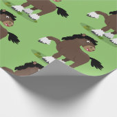 Niedliche Darstellung des Cartoon von Clydesdale Geschenkpapier (Ecke)