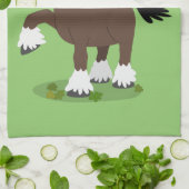 Niedliche Darstellung des Cartoon von Clydesdale Geschirrtuch (Gefaltet)