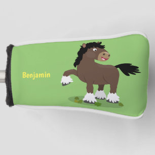 Niedliche Darstellung des Cartoon von Clydesdale Golf Headcover
