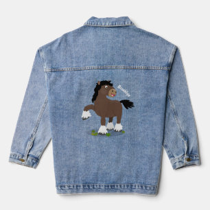 Niedliche Darstellung des Cartoon von Clydesdale Jeansjacke
