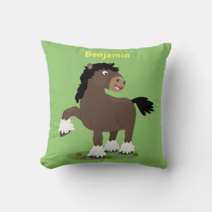 Niedliche Darstellung des Cartoon von Clydesdale Kissen