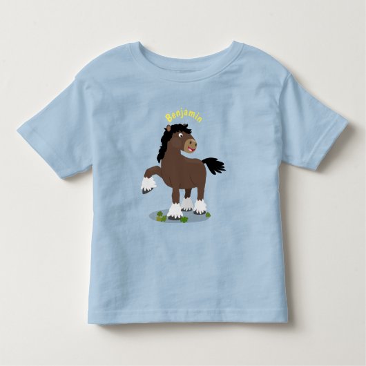 Niedliche Darstellung des Cartoon von Clydesdale Kleinkind T-shirt (Vorderseite)