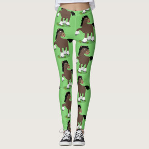 Niedliche Darstellung des Cartoon von Clydesdale Leggings