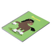 Niedliche Darstellung des Cartoon von Clydesdale Notizblock (Linke Seite)