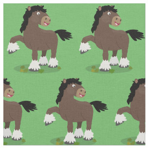 Niedliche Darstellung des Cartoon von Clydesdale Stoff