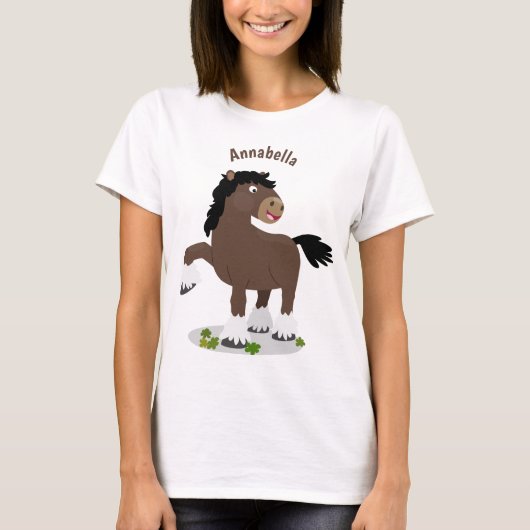 Niedliche Darstellung des Cartoon von Clydesdale T-Shirt (Vorderseite)