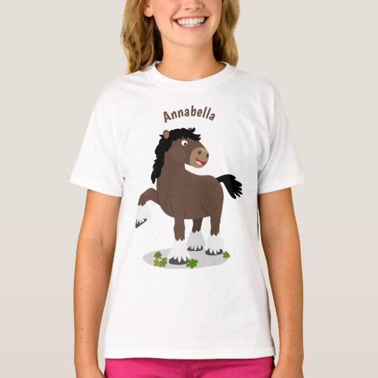Niedliche Darstellung des Cartoon von Clydesdale T-Shirt (Vorderseite)