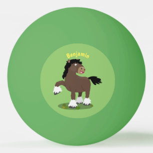 Niedliche Darstellung des Cartoon von Clydesdale Tischtennisball
