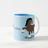 Niedliche Darstellung des Cartoon von Clydesdale Zweifarbige Tasse (VorderseiteRechts)