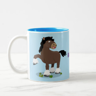 Niedliche Darstellung des Cartoon von Clydesdale Zweifarbige Tasse