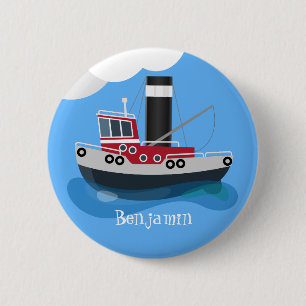 Niedliche Darstellung des Cartoon von Schleppnetze Button
