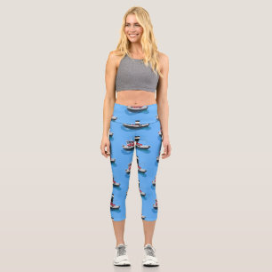 Niedliche Darstellung des Cartoon von Schleppnetze Capri Leggings