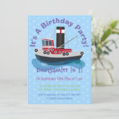 Niedliche Darstellung des Cartoon von Schleppnetze Einladung (Stehend Vorderseite)