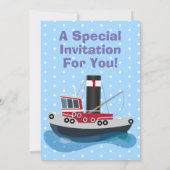 Niedliche Darstellung des Cartoon von Schleppnetze Einladung (Rückseite)