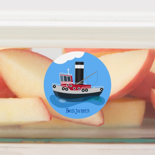 Niedliche Darstellung des Cartoon von Schleppnetze Etiketten (Befestigt)