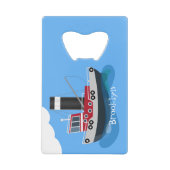 Niedliche Darstellung des Cartoon von Schleppnetze Geldbeutel Flaschenöffner (Vorderseite)