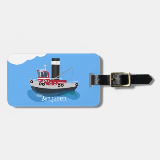 Niedliche Darstellung des Cartoon von Schleppnetze Gepäckanhänger (Vorderseite horizontal)