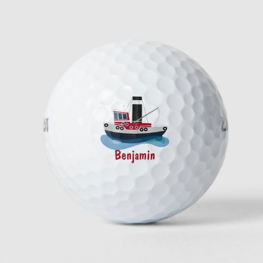 Niedliche Darstellung des Cartoon von Schleppnetze Golfball (Vorderseite)