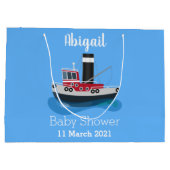 Niedliche Darstellung des Cartoon von Schleppnetze Große Geschenktüte (Rückseite)