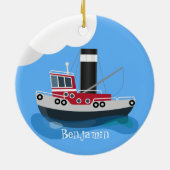 Niedliche Darstellung des Cartoon von Schleppnetze Keramik Ornament (Hinten)