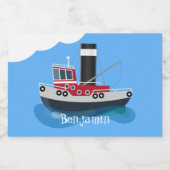 Niedliche Darstellung des Cartoon von Schleppnetze Lebensmitteletikett (Einzelnes Label)