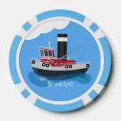 Niedliche Darstellung des Cartoon von Schleppnetze Pokerchips (Rückseite)