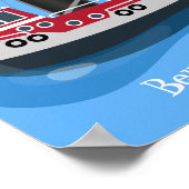 Niedliche Darstellung des Cartoon von Schleppnetze Poster (Ecke)