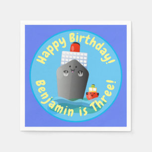 Niedliche Darstellung des Cartoon von Schleppschif Serviette