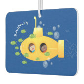 Niedliche Darstellung des Cartoon von Unterseefisc Autolufterfrischer (Links)