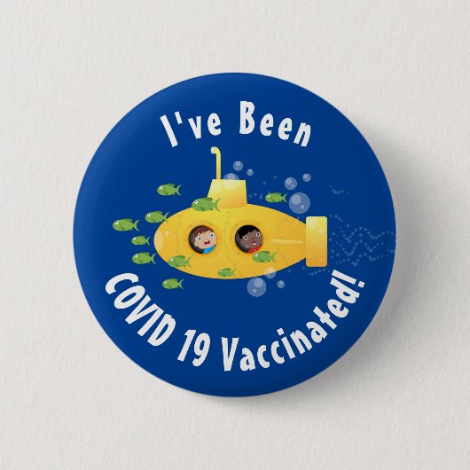 Niedliche Darstellung des Cartoon von Unterseefisc Button (Vorderseite)