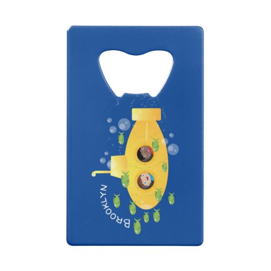 Niedliche Darstellung des Cartoon von Unterseefisc Geldbeutel Flaschenöffner (Rückseite)