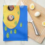 Niedliche Darstellung des Cartoon von Unterseefisc Geschirrtuch (Viertel Falte)