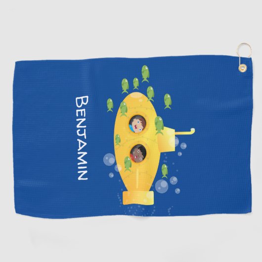 Niedliche Darstellung des Cartoon von Unterseefisc Golfhandtuch (Horizontal)