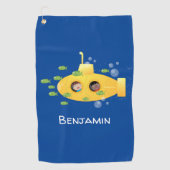 Niedliche Darstellung des Cartoon von Unterseefisc Golfhandtuch (Vorderseite)