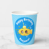 Niedliche Darstellung des Cartoon von Unterseefisc Pappbecher (Rückseite)