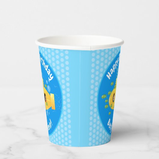 Niedliche Darstellung des Cartoon von Unterseefisc Pappbecher (Rechts)