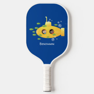 Niedliche Darstellung des Cartoon von Unterseefisc Pickleball Schläger