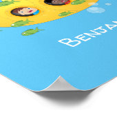 Niedliche Darstellung des Cartoon von Unterseefisc Poster (Ecke)