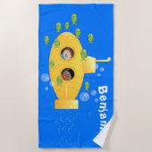 Niedliche Darstellung des Cartoon von Unterseefisc Strandtuch (Vorderseite)