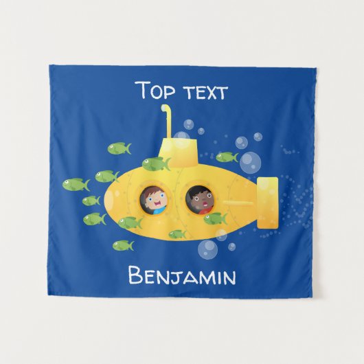 Niedliche Darstellung des Cartoon von Unterseefisc Wandteppich (Vorderseite (Horizontal))