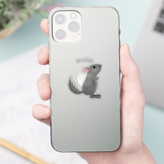 Niedliche Darstellung des Chinchilla-Cartoon Aufkleber (Telefon)